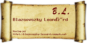 Blazsovszky Leonárd névjegykártya